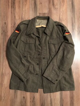 Vintage German Army Military Jacket Coat Wool