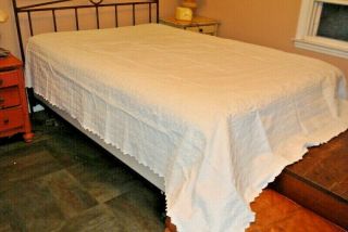 Regal Antique Braga Matelasse Full Sz Cotton Coverlet 92 " X 79 " 1