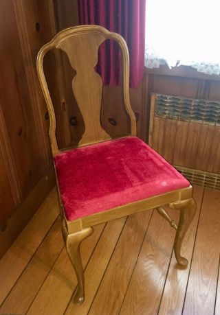 Antique Fireside Chair,  Velvet Chair,  Wedding Prop,  Queen Anne Chair