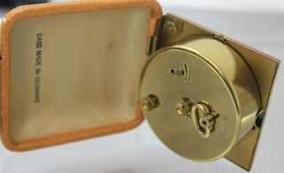Vintage DIEHL Brass Pocket Clock/Watch Made in Germany,  w/Leather Case 4