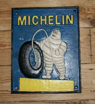 Michelin Man Cast Plaque Sign 1939 Dublin 25cm x 20cm 10 