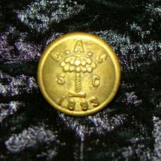 Antique 19th C South Carolina Coast Artillery Corps Military Uniform Coat Button