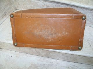 Antique Vintage Natural Brown Leather Medical Doctor Bag Steampunk Travel Tote 6