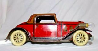 Vintage Marx Tin Coupe Car With Battery Operated Headlights