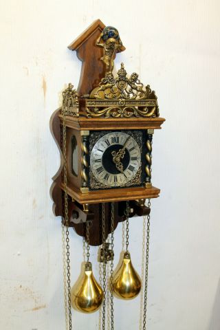 Old Wall Clock Dutch Zaanse Zaandam Warmink Wuba 8 Day Clock Heigth 49cm