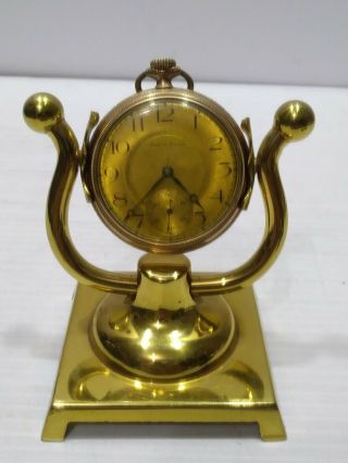 Vintage South Bend Pocket Watch Jewels Runs With Brass Stand