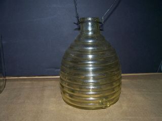 Antique Glass Fly Trap Old Vintage Farm Barn Bee Wasp Honeycomb Shape
