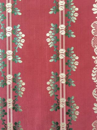 Lovely Early 19th C.  French Silk Brocade Woven Stripe Fabric - (2655) 5
