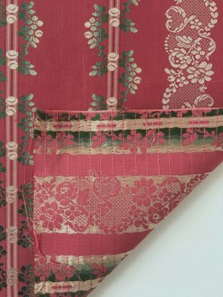 Lovely Early 19th C.  French Silk Brocade Woven Stripe Fabric - (2655) 6