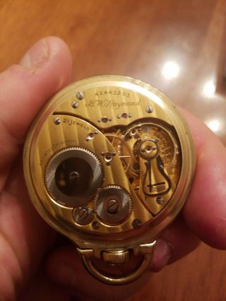 Elgin 21 jewel B W Raymond 10k gold filled penset railroad watch 1942 8