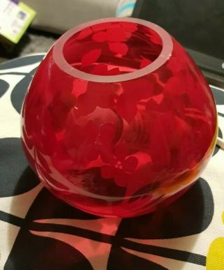 Ikea Red Glass Sphere Light.  Fully
