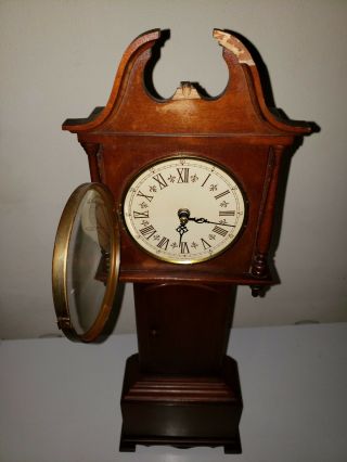 Vintage miniature grandfather clock by Trend Clocks.  Quartz movement 22 