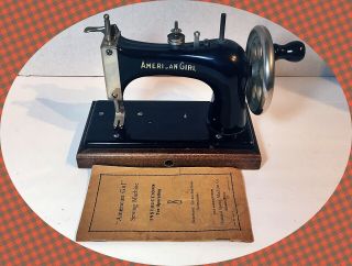 Vintage American Girl Toy Sewing Machine w/ Box & Instructions 2