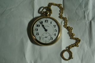 Illinois 19 J Railroad Watch 3 Pos.  Gold Filled Case Double Roller 16 Size 1921