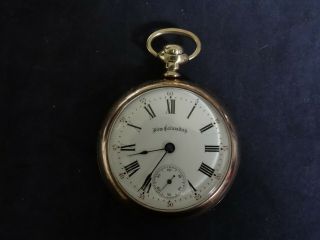 Antique 1900 Columbus Railway King 17 Jewels Ls Pocket Watch Serviced