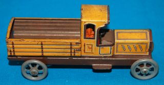 Old German Tin Penny Toy Truck With Wind Up Motor