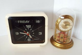 Clocks For Repair Parts 8 Day Anniversary Germany Caravelle Calendar France