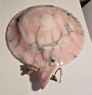 Antique Alabaster Ceiling Lamp From Europe