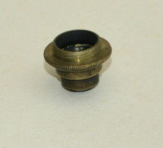 Old objective lens for early brass microscope in cannister,  may suit Culpeper. 2