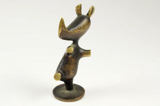Vintage Bronze Rhinoceros figurine Hagenauer WHW Austria Modernist mid century 5