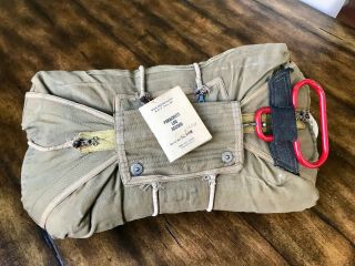 Wwii Ww2 Aaf A3 1943 Parachute Chest Pack & Canopy Pilot Paratrooper & Aircrew