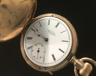 10k Gold Elgin Nay.  Watch Co.  Hunter Case Pocket Watch Size 0 4