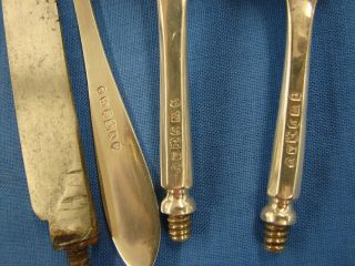 VERY RARE BRITISH OFFICER ' S MESS KIT - EATING UTENSILS IN LEATHER CASE 4