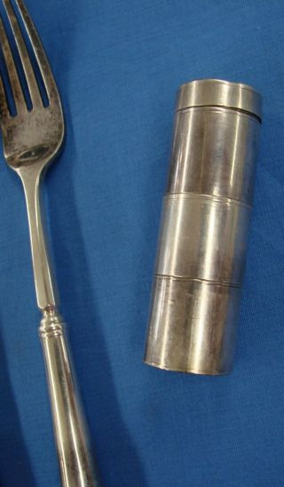 VERY RARE BRITISH OFFICER ' S MESS KIT - EATING UTENSILS IN LEATHER CASE 6