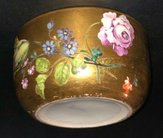 Fine German Meissen Porcelain Gold Ground Hand Painted Flowers Roses Bowl