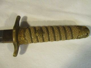 ANTIQUE JAPANESE WWII NAVY OFFICER ' S TANTO KNIFE / DAGGER WITH SHEATH 11