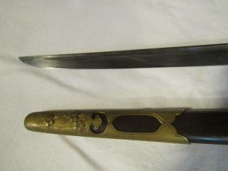ANTIQUE JAPANESE WWII NAVY OFFICER ' S TANTO KNIFE / DAGGER WITH SHEATH 8