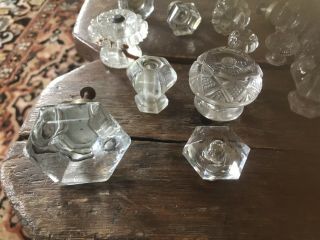 14 Misc Antique Glass Drawer Pulls 2
