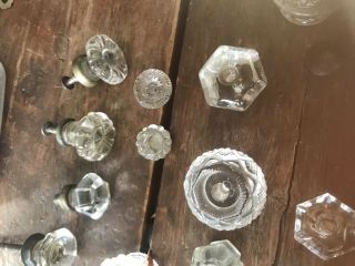 14 Misc Antique Glass Drawer Pulls 4