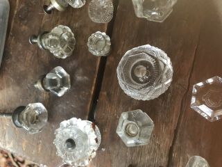 14 Misc Antique Glass Drawer Pulls 5