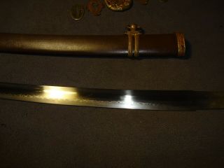 Japanese WWll Army officer ' s sword in mountings,  hand forged mumei Gendaito 5