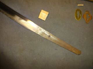 Japanese WWll Army officer ' s sword in mountings,  hand forged mumei Gendaito 9