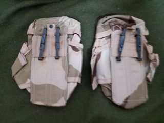 RARE 1980 ' S Vintage Middle East Army LC - 2 Pouch Set Desert Camo Military Gear 3