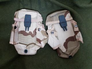 RARE 1980 ' S Vintage Middle East Army LC - 2 Pouch Set Desert Camo Military Gear 6