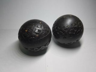 Wooden Ball Sphere Antique Vintage Staircase Bed Post Finial Hand Carved Unique