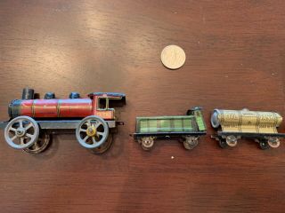 Antique Germany Tiny Tin Toy Train - Penny Toy