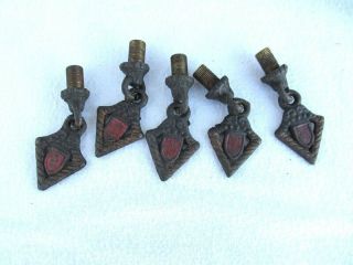 Antique Spanish Art Deco Gothic Boats Polychrome Bronze Chandelier Restore Parts 6