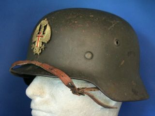 Ww2 Spanish Army German M35 Helmet With Eagle Badge