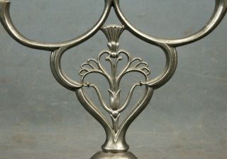 Arts & Crafts Hammered Pewter Candelabra Candleholder Just Andersen Denmark 1920