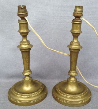 Antique Lamps Candlesticks Bronze 19th Century France Louis Xvi Style