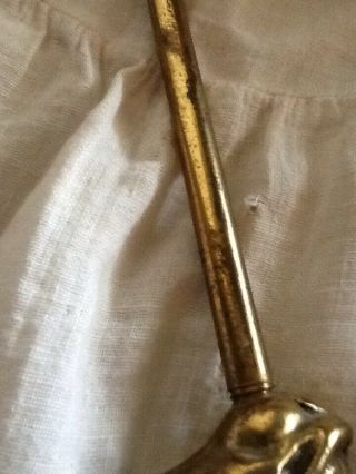 Vintage Halloween Solid Brass WITCH ON BROOM ORNATE - Damper - Fireplace - FLUE HOOK - 6