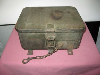Vintage Military Surplus Metal Box Unknown Use Size 11.  75 " X 9 " X 5 " Heavy