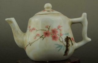 Chinese Old Hand - Made Famille Rose Porcelain Flower Pattern Teapot B01