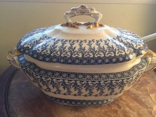 Royal Worcester England Soup Tureen With Lid And Ladle Antique Vitreous China