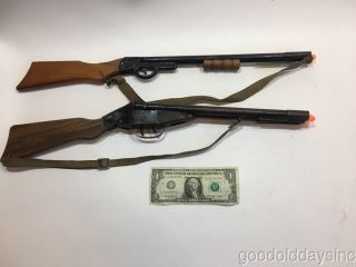 2 Vintage Toy Shot Guns 1 Double Barrel Shotgun Toy Gun Wyandotte 22 "
