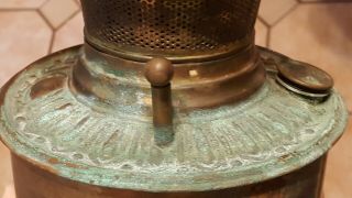 RARE Bradley & Hubbard Banquet Lamp base GREEN Vaseline glass 1889 patent B&H 7